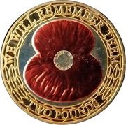 2 Pounds - Elizabeth II Royal British Legion Poppy; Silver Proof, United Kingdom, 2019 reverse image
