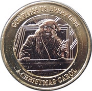 2 Pounds - Elizabeth II A Christmas Carol, United Kingdom, 2020 reverse image