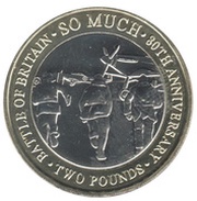 2 Pounds - Elizabeth II 80th Anniversary of the Battle of Britain, United Kingdom, 2020 reverse image