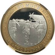 2 Pounds - Elizabeth II 80th Anniversary of the Battle of Britain; Silver Proof, United Kingdom, 2020 reverse image