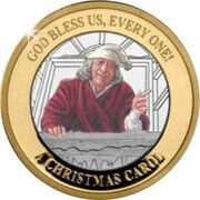 2 Pounds - Elizabeth II A Christmas Carol; Silver Proof, United Kingdom, 2020 reverse image