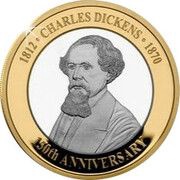 2 Pounds - Elizabeth II Charles Dickens; Silver Proof, United Kingdom, 2020 reverse image