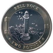2 Pounds - Elizabeth II Robert Stevenson - Bell Rock, United Kingdom, 2022 reverse image