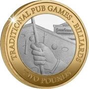 2 Pounds - Charles III Billiards; Silver Proof, United Kingdom, 2023 reverse image