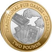 2 Pounds - Charles III Cribbage; Silver Proof, United Kingdom, 2023 reverse image