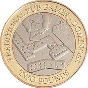 2 Pounds - Charles III Dominoes, United Kingdom, 2023 reverse image
