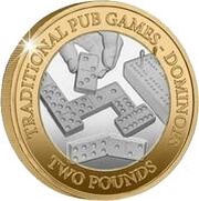 2 Pounds - Charles III Dominoes; Silver Proof, United Kingdom, 2023 reverse image