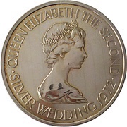 2½ Pounds - Elizabeth II Silver Wedding obverse image