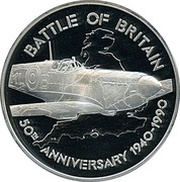 5 Pounds - Elizabeth Battle of Britain, United Kingdom, 1990 reverse image