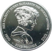 5 Pounds - Elizabeth II A Young Queen Mother, United Kingdom, 2002 reverse image