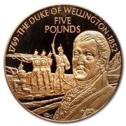 5 Pounds - Elizabeth II Duke of Wellington - Gold, United Kingdom, 2002 reverse image