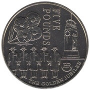 5 Pounds - Elizabeth II Coronation Jubilee, United Kingdom, 2003 reverse image