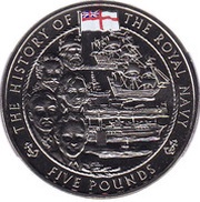 5 Pounds - Elizabeth II Royal Navy; Silver issue, United Kingdom, 2003 reverse image