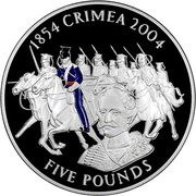 5 Pounds - Elizabeth II Crimean War; Silver Proof, United Kingdom, 2004 reverse image