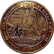 5 Pounds - Elizabeth II HMS Victory, United Kingdom, 2004 reverse image