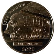 5 Pounds - Elizabeth II Coronation; Silver Proof, United Kingdom, 2004 reverse image