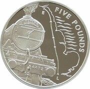 5 Pounds - Elizabeth II Flying Scotsman; Silver Proof, United Kingdom, 2004 reverse image