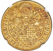 6 Ducats - Johann Christian and Georg Rudolf, Bohemia, 1610 reverse image