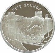 5 Pounds - Elizabeth II Train Tunnel; Silver Proof, United Kingdom, 2004 reverse image