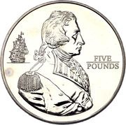 5 Pounds - Elizabeth II Admiral Horatio Nelson, United Kingdom, 2005 reverse image
