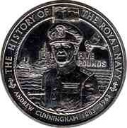 5 Pounds - Elizabeth II Admiral Andrew Cunningham, United Kingdom, 2005 reverse image