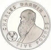5 Pounds - Elizabeth II Charles Darwin, United Kingdom, 2006 reverse image
