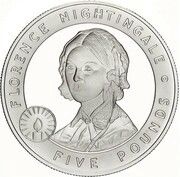 5 Pounds - Elizabeth II Florence Nightingale, United Kingdom, 2006 reverse image
