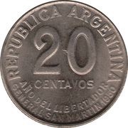 20 Centavos José San Martin obverse image