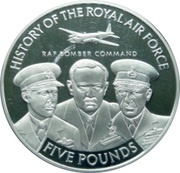 5 Pounds - Elizabeth II RAF Bomber Command; Silver Proof, United Kingdom, 2008 reverse image