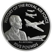 5 Pounds - Elizabeth II R.J. Mitchell; Silver Proof, United Kingdom, 2008 reverse image