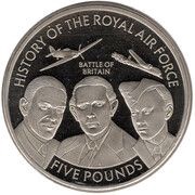 5 Pounds - Elizabeth II Battle of Britain, United Kingdom, 2008 reverse image