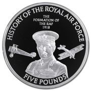 5 Pounds - Elizabeth II Formation of the RAF; Silver Proof, United Kingdom, 2008 reverse image