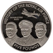 5 Pounds - Elizabeth II Dambusters Raid, United Kingdom, 2008 reverse image