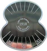 5 Pounds - Elizabeth II Lest We Forget 1918; Silver poppy shaped, United Kingdom, 2008 reverse image