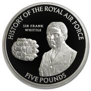 5 Pounds - Elizabeth II Sir Frank Whittle; Silver Proof, United Kingdom, 2008 reverse image