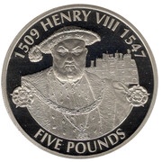 5 Pounds - Elizabeth II King Henry VIII, United Kingdom, 2009 reverse image