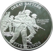 5 Pounds - Elizabeth II Normandy Landings 1944, United Kingdom, 2009 reverse image