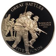 5 Pounds - Elizabeth II Normandy Landings 1944, United Kingdom, 2009 reverse image