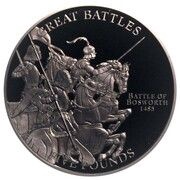 5 Pounds - Elizabeth II Battle of Bosworth 1485, United Kingdom, 2009 reverse image