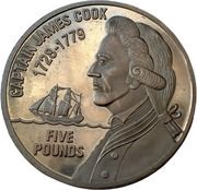 5 Pounds - Elizabeth II Sea Exploration - James Cook, United Kingdom, 2009 reverse image