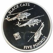 5 Pounds - Elizabeth II Naval Aviation - Black Cats; Silver Proof, United Kingdom, 2009 reverse image
