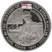 5 Pounds - Elizabeth II Royal Navy - John Fisher, United Kingdom, 2009 reverse image