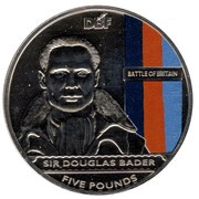 5 Pounds - Elizabeth II DBF: Sir Douglas Bader; coloured, United Kingdom, 2010 reverse image