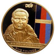 5 Pounds - Elizabeth II DBF: Sir Douglas Bader; Gold Proof, United Kingdom, 2010 reverse image