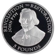 5 Pounds - Elizabeth II Revolution to Restoration - John Pym, United Kingdom, 2010 reverse image
