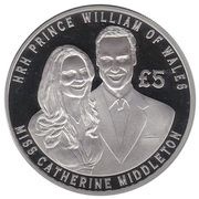 5 Pounds - Elizabeth II The Royal Wedding 2011; Silver Proof, United Kingdom, 2011 reverse image