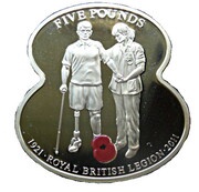 5 Pounds - Elizabeth II 90 Years of The Royal British Legion - Service, United Kingdom, 2011 reverse image
