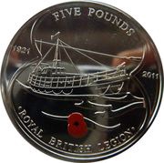 5 Pounds - Queen Elizabeth II Royal British Legion, United Kingdom, 2011 reverse image