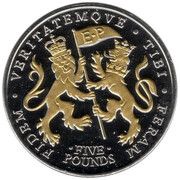 5 Pounds - Elizabeth II Lifetime of Service; Selective gold plating, United Kingdom, 2011 reverse image