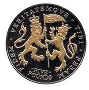 5 Pounds - Elizabeth II Lifetime of Service; Silver Proof, United Kingdom, 2011 reverse image